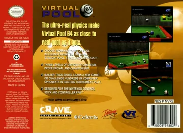 Virtual Pool 64 (USA) box cover back